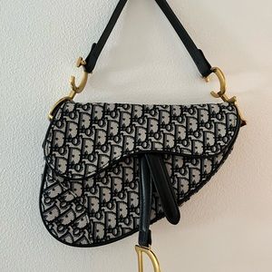 Dior Saddlebag Blue Dior Oblique Jacquard